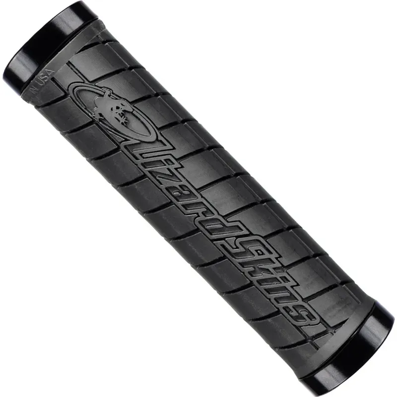 Lizard Skins Logo Dual Clamp Lock on MTB Grips - Black - Medium
